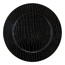 Load image into Gallery viewer, Black Snakeskin Look Charger Plate