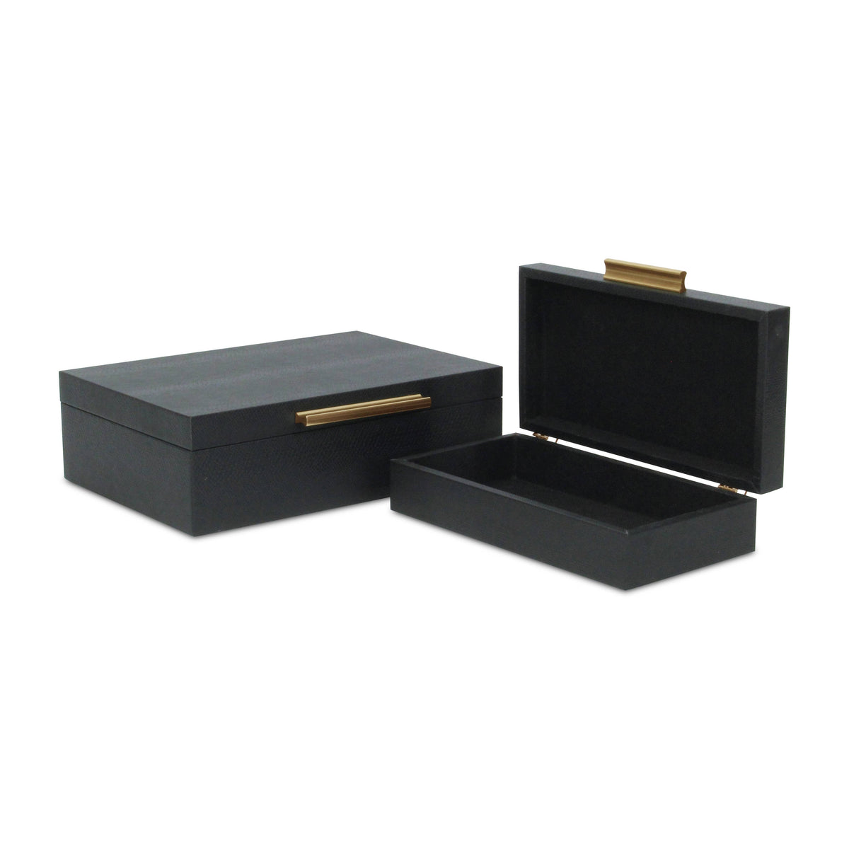 Obsidian Box Duo - Black Faux Snakeskin