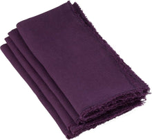 Load image into Gallery viewer, Purple Stone Washed Pure Linen 20" Dinner Napkin