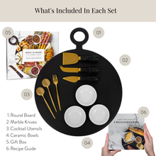 Load image into Gallery viewer, 10 Piece Black Charcuterie Board Set