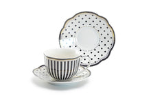 Load image into Gallery viewer, Josephine Stripes and Dots Cup and Saucer Sets
