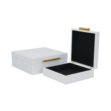 Load image into Gallery viewer, Asher Decorative Box Set: White Snakeskin