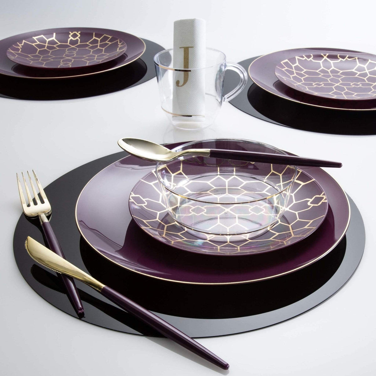 Mirrored Charger Plate- Bendable Black