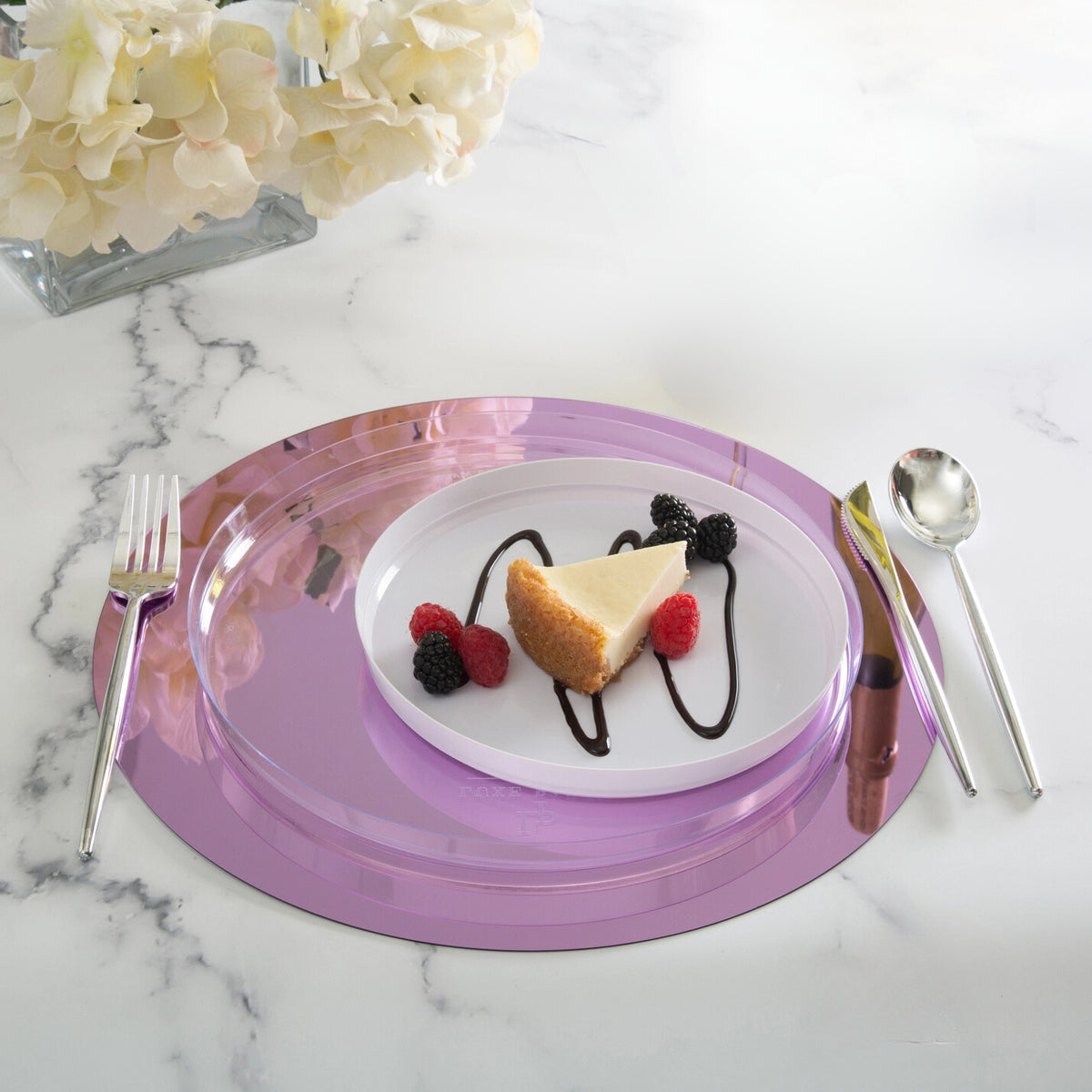 Mirrored Charger Plate- Metallic Lavender