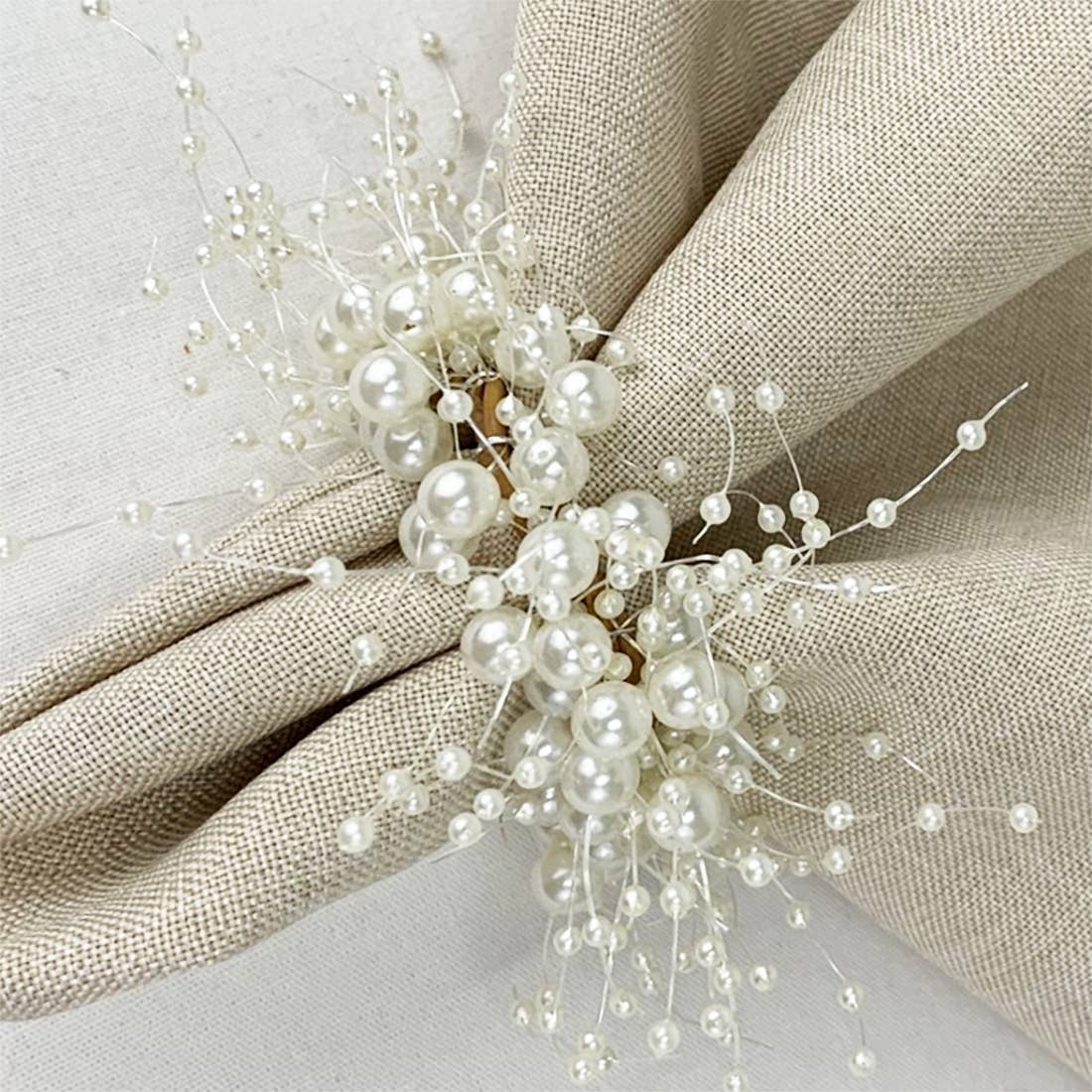 Faux Pearl Wreath Napkin Ring