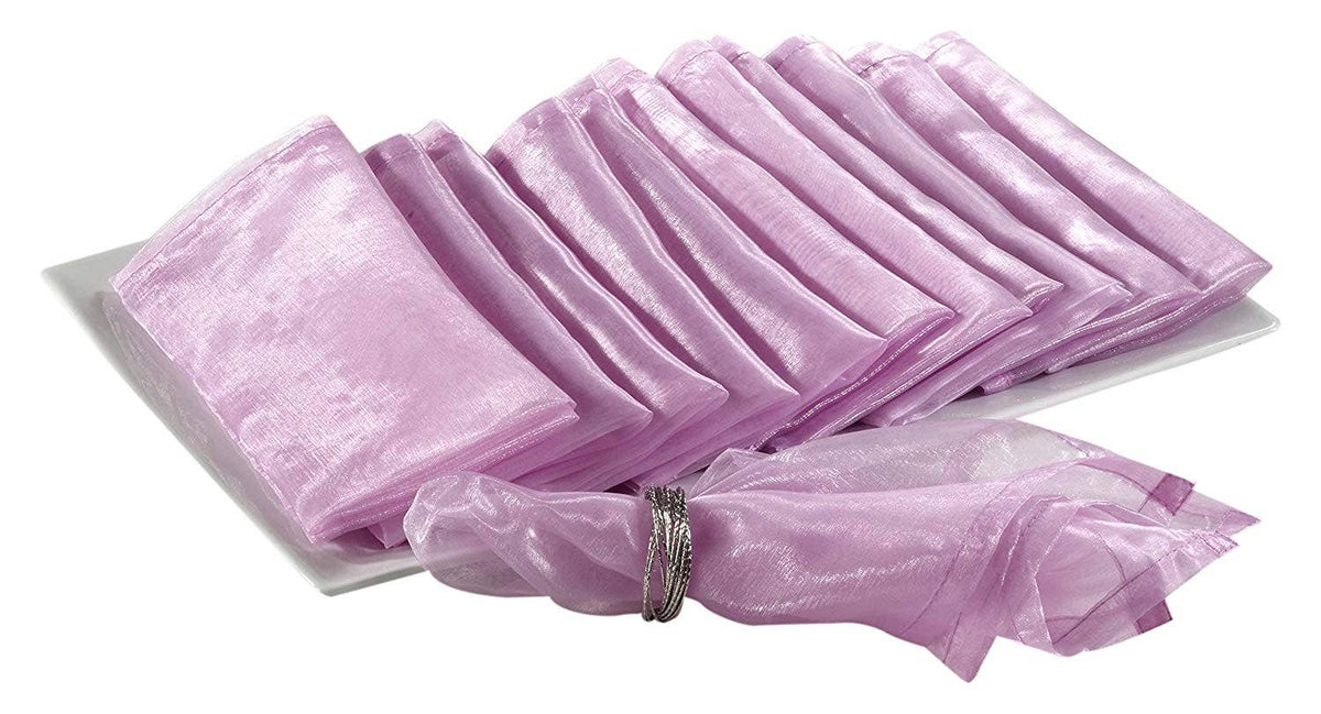 Sheer Organza 20" Dinner Napkin: 6 in Burgundy