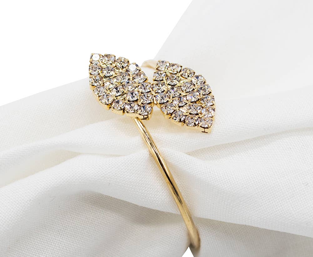 Rhinestone Leaf Design Napkin Ring