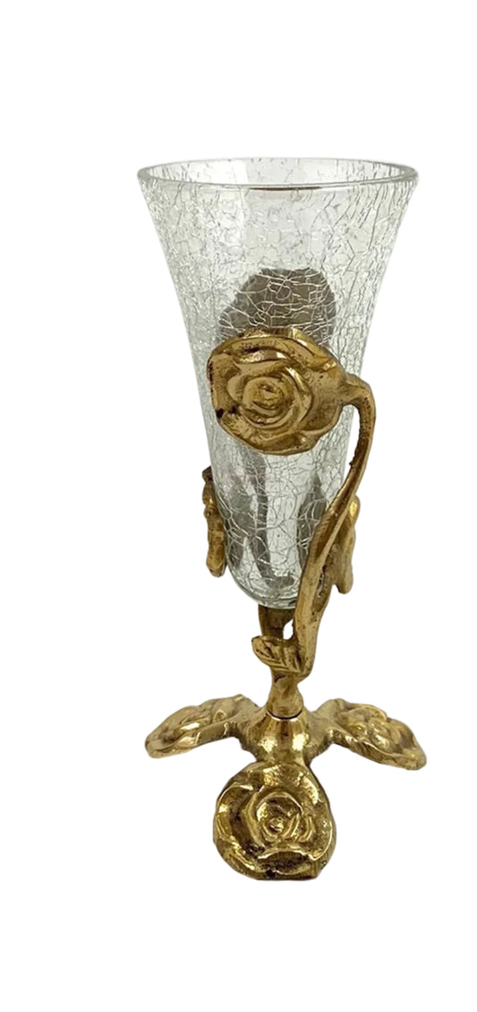 Rosalinda Brass Pedestal Vase