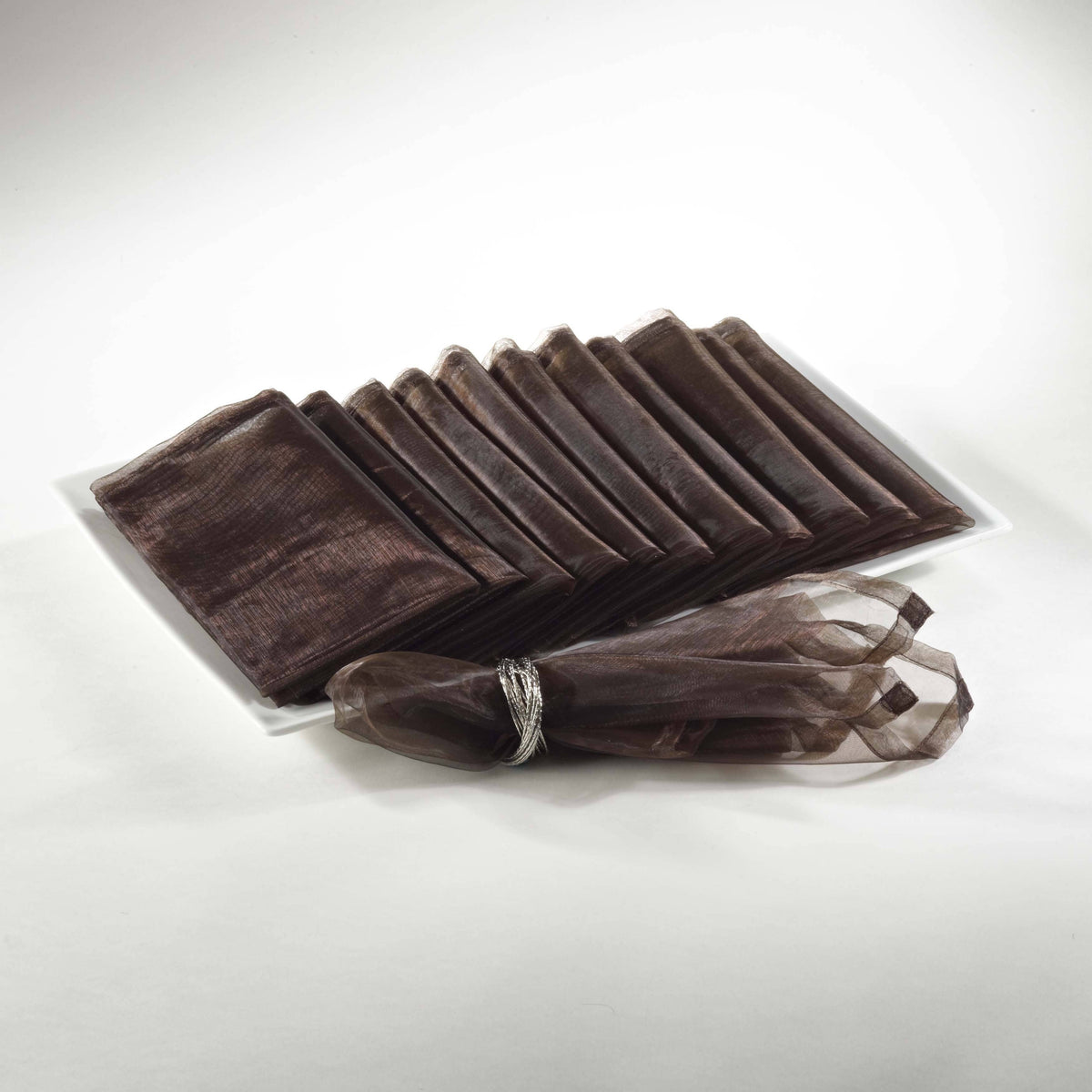 Sheer Organza 20" Dinner Napkin: 6 in Burgundy
