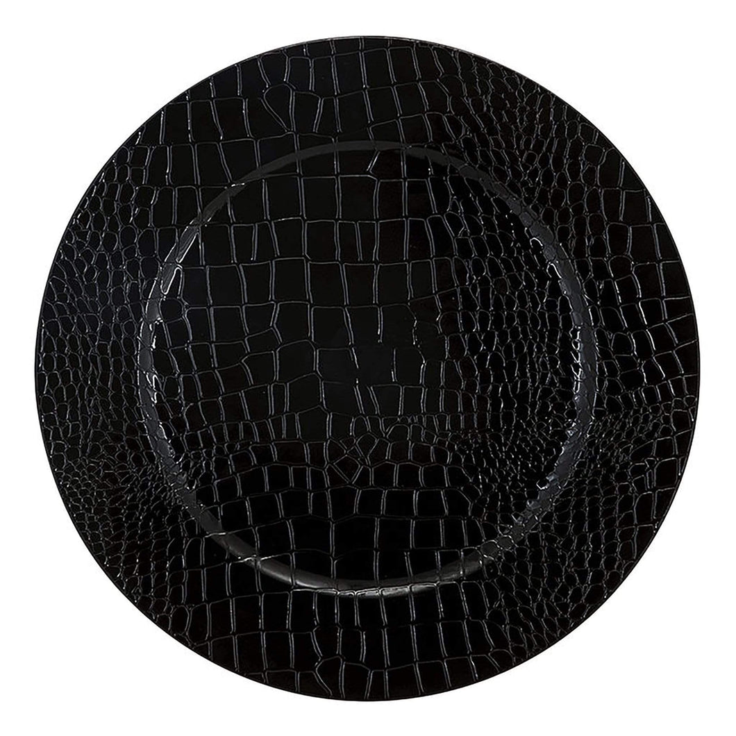 Black Snake Skin Look - Plastic Charger