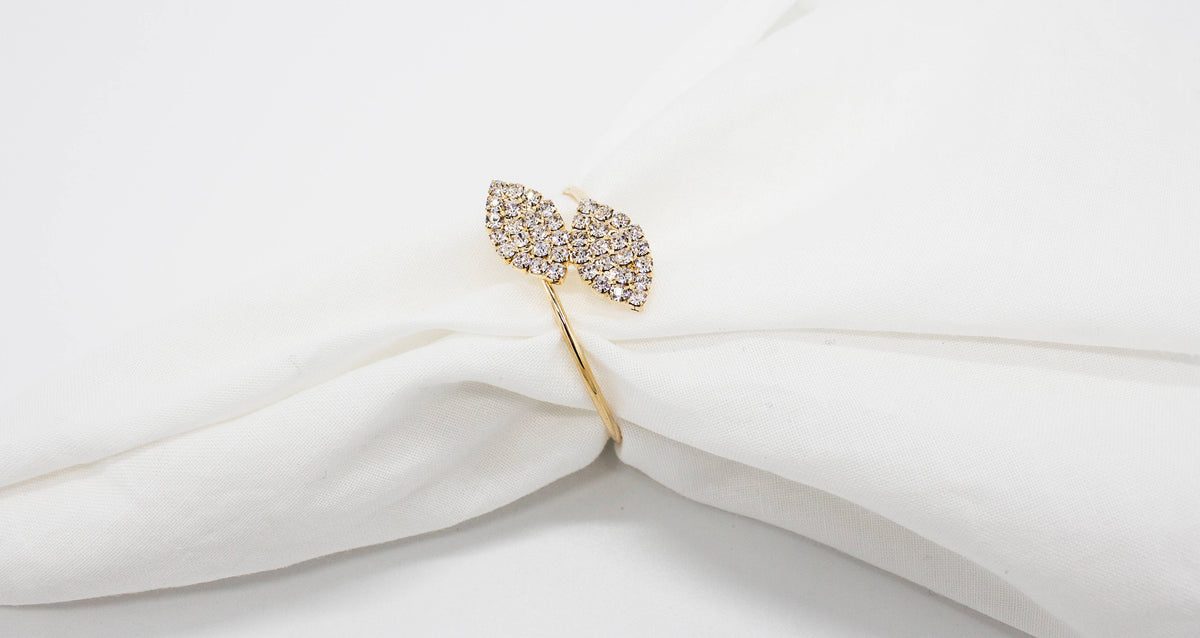Rhinestone Leaf Napkin Ring