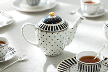 Load image into Gallery viewer, Josephine Stripes and Dots Fine Porcelain Tea Set
