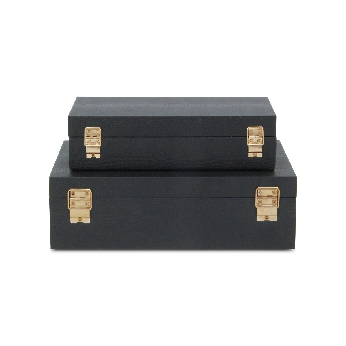 Obsidian Box Duo - Black Faux Snakeskin