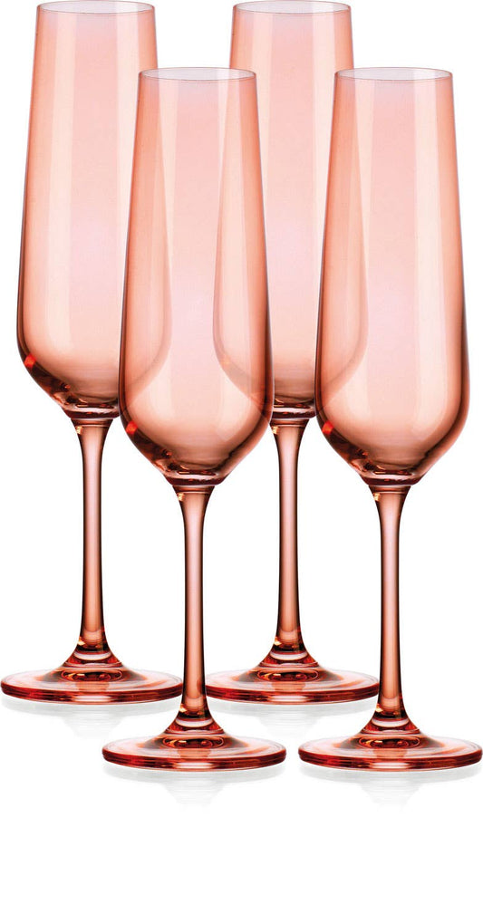 Coral Champagne Flutes