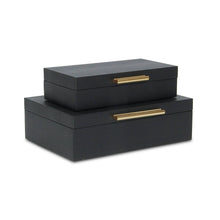 Load image into Gallery viewer, Obsidian Box Duo - Black Faux Snakeskin
