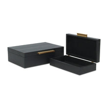 Load image into Gallery viewer, Obsidian Box Duo - Black Faux Snakeskin
