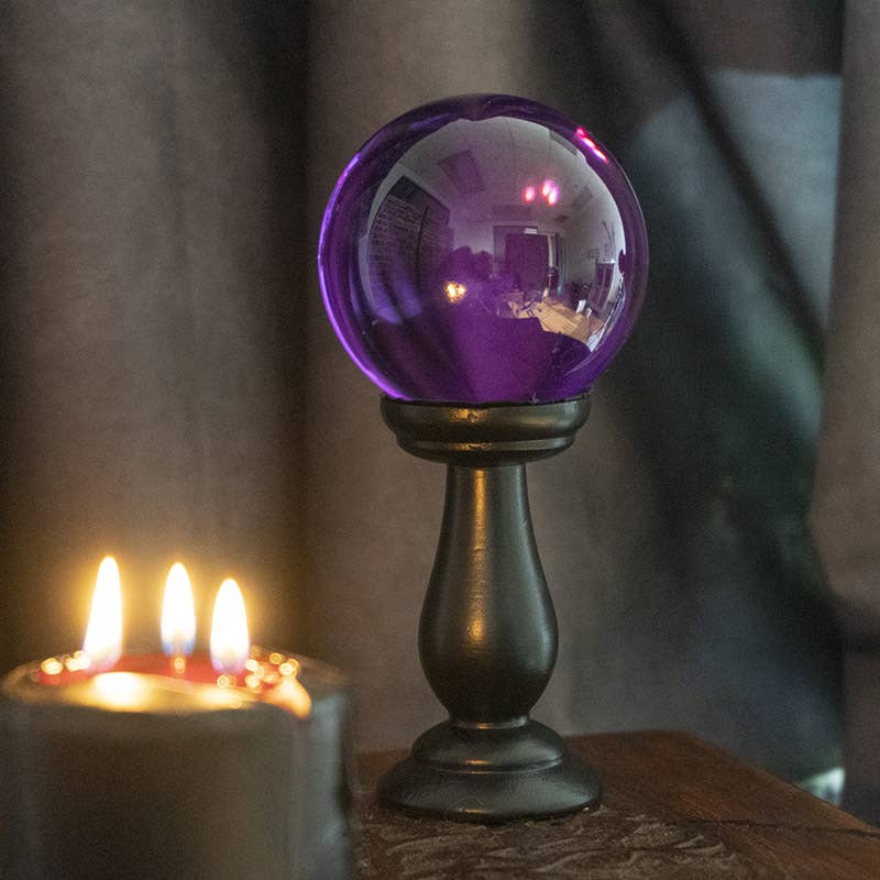 Purple Crystal Ball with Stand - Small