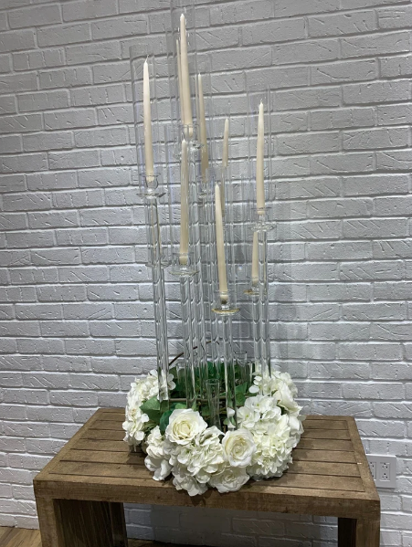 Crystal Candelabra- Clear Hurricane