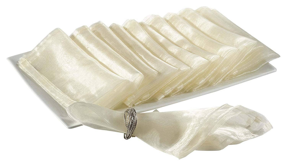 Sheer Organza 20" Dinner Napkin: 6 in Burgundy