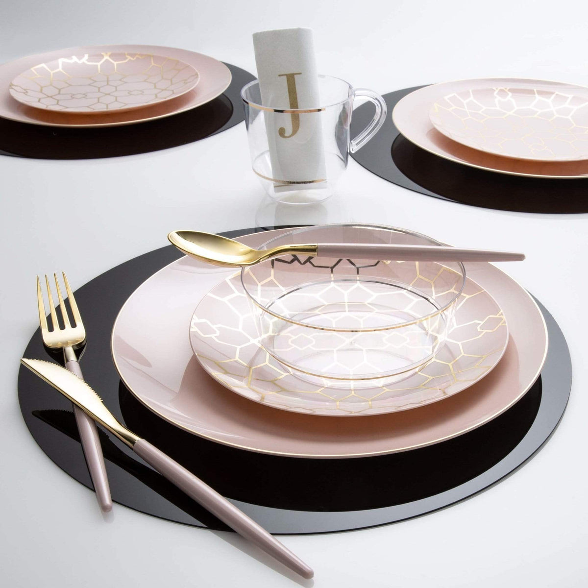 Mirrored Charger Plate- Bendable Black