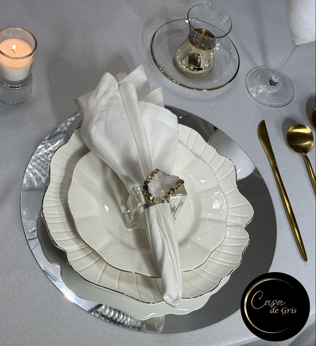 White Geode Napkin Rings