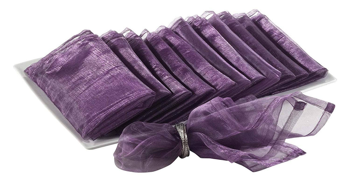 Sheer Organza 20" Dinner Napkin: 6 in Burgundy
