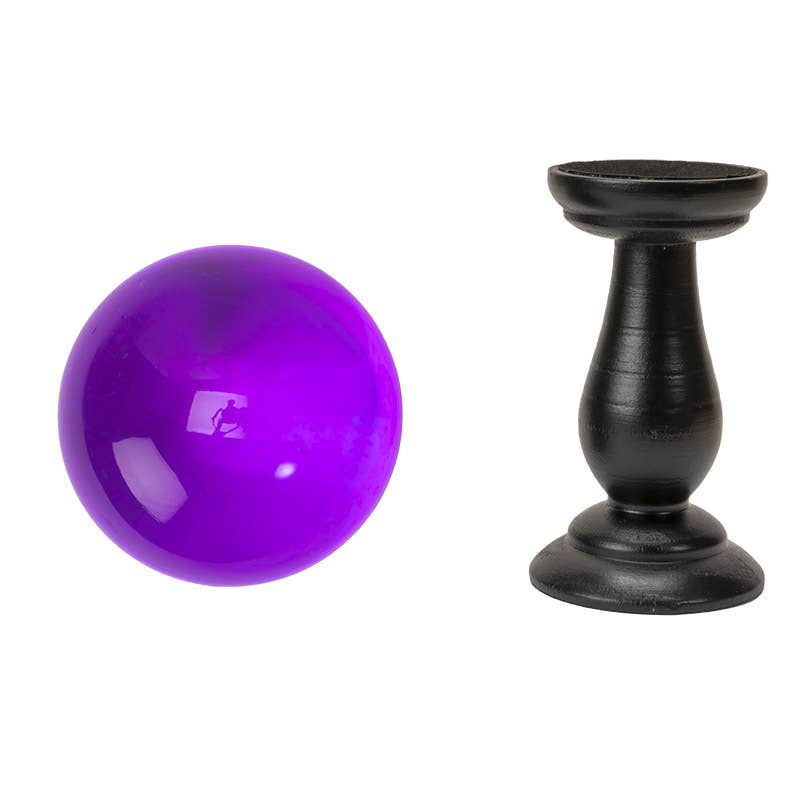 Purple Crystal Ball with Stand - Small