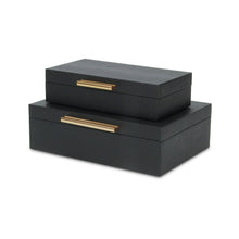 Load image into Gallery viewer, Obsidian Box Duo - Black Faux Snakeskin
