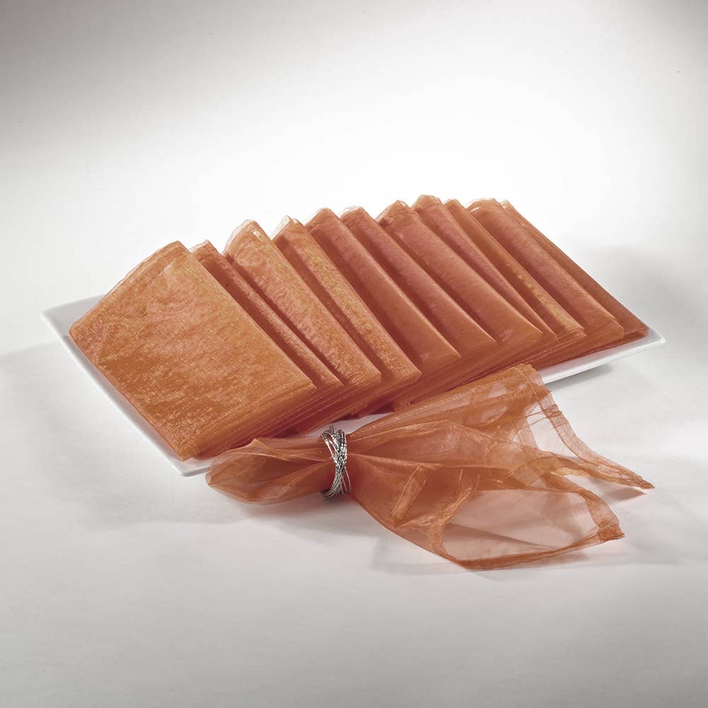 Sheer Organza 20" Dinner Napkin: 6 in Burgundy