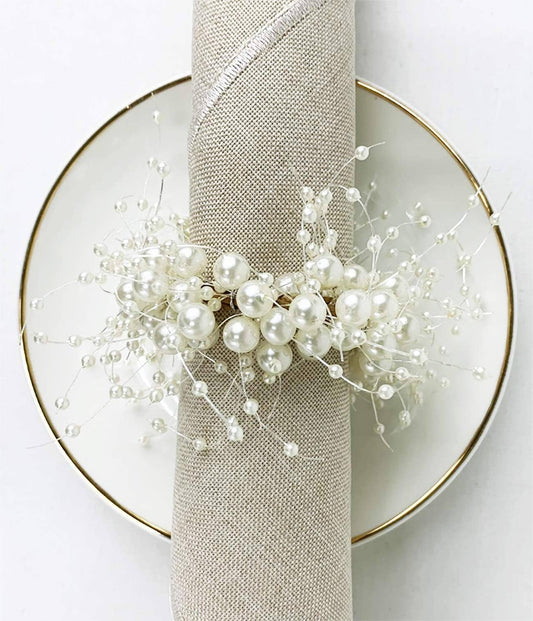 Faux Pearl Wreath Napkin Ring