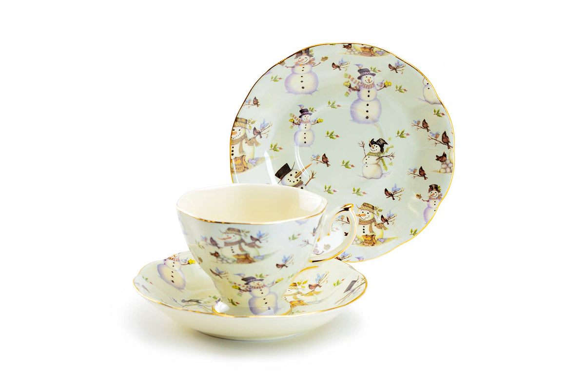 Snowmen Teacup and Saucer